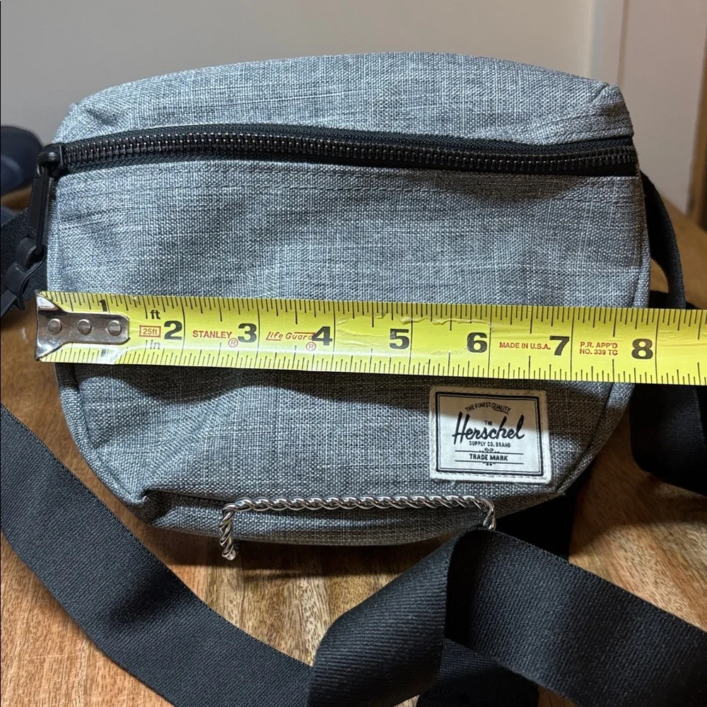 Herschel Black Gray canvas Belt Bag Fanny Pack Crossbody